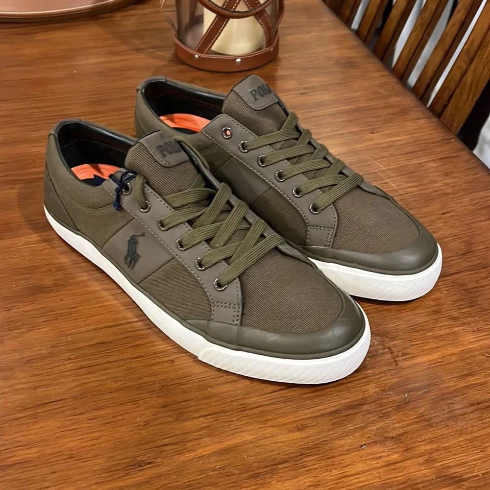 Polo Ralph Lauren Ian Boat Deck shoes sneakers new olive green Mens Size 12
